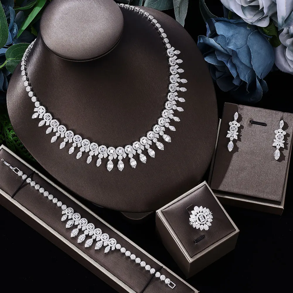 Ingenious Women Jewelry Elegant Shape Bridal necklace earrings bracelet ring jewelry sets Big Wedding Jewelry Sets For Bride
Ingenious Women Jewelry Elegant Shape Bridal necklace earrings bracelet ring jewelry sets Big Wedding Jewelry Sets For Bride