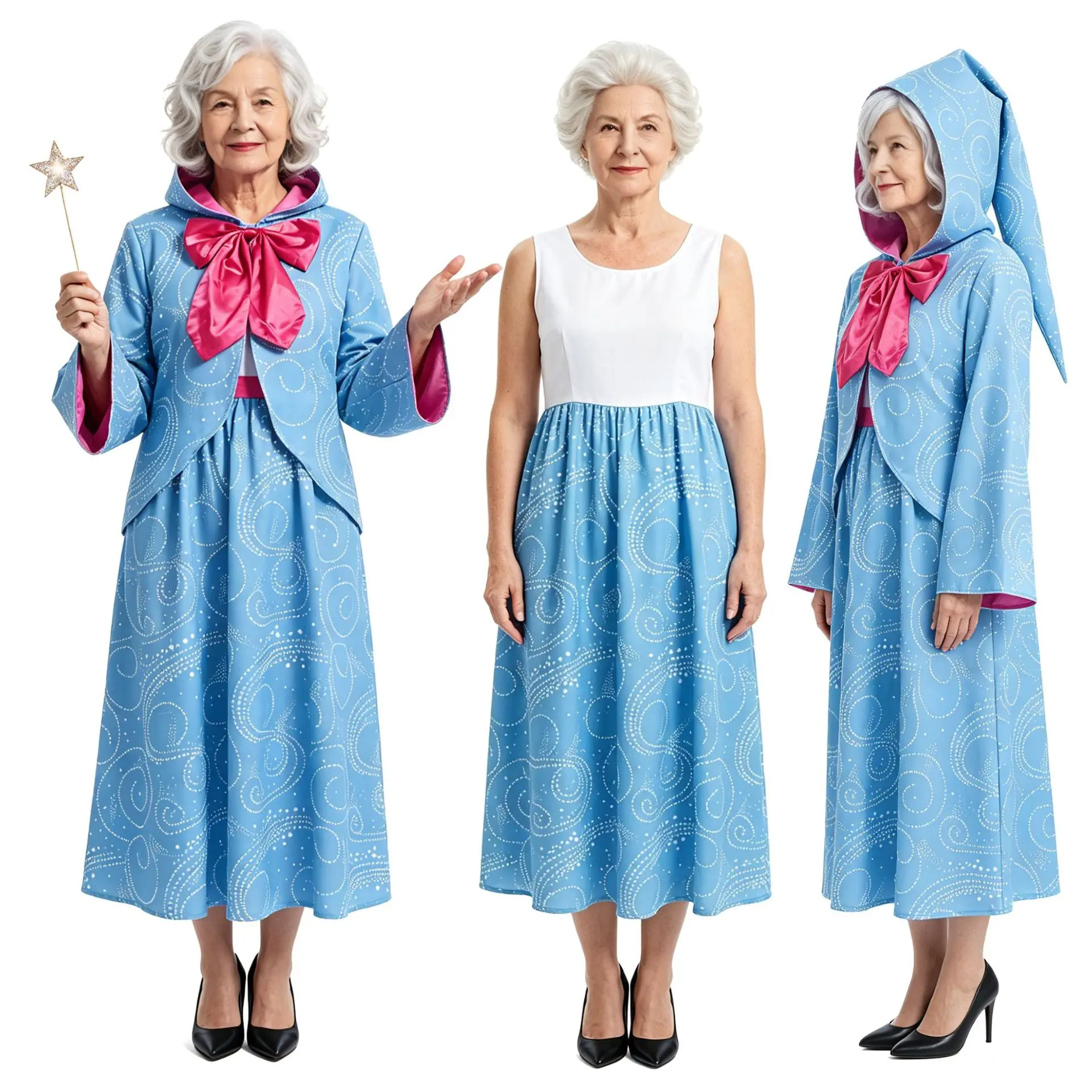 Adult Fairy Godmother Costume Set for Stage Performance Fairy Tale Cinderella Cosplay Outfit Halloween Party Dress Code
Adult Fairy Godmother Costume Set for Stage Performance Fairy Tale Cinderella Cosplay Outfit Halloween Party Dress Code