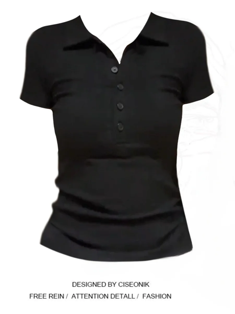 plus Size Women's Black Neck Short Sleeve T-Shirt Slimming Summer New Style Covering Meat Versatile Top Commute Style
plus Size Women's Black Neck Short Sleeve T-Shirt Slimming Summer New Style Covering Meat Versatile Top Commute Style