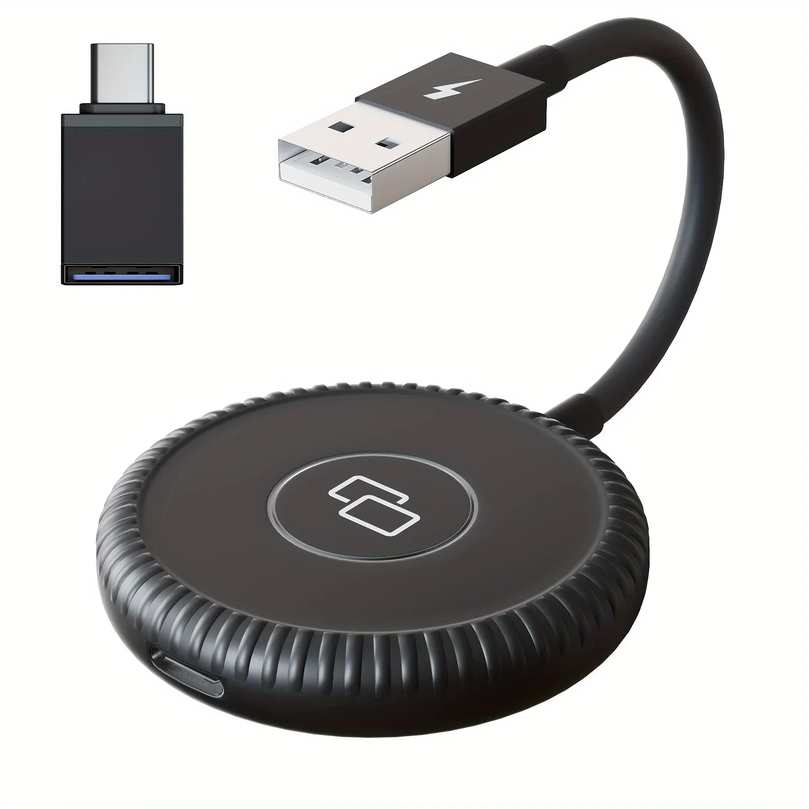 Enhanced Portable Black Round Carplay Car Mirror USB Wireless Adapter for Wired Cars - Mirror Videos, Navigate Music, Make Calls
Enhanced Portable Black Round Carplay Car Mirror USB Wireless Adapter for Wired Cars - Mirror Videos, Navigate Music, Make Calls