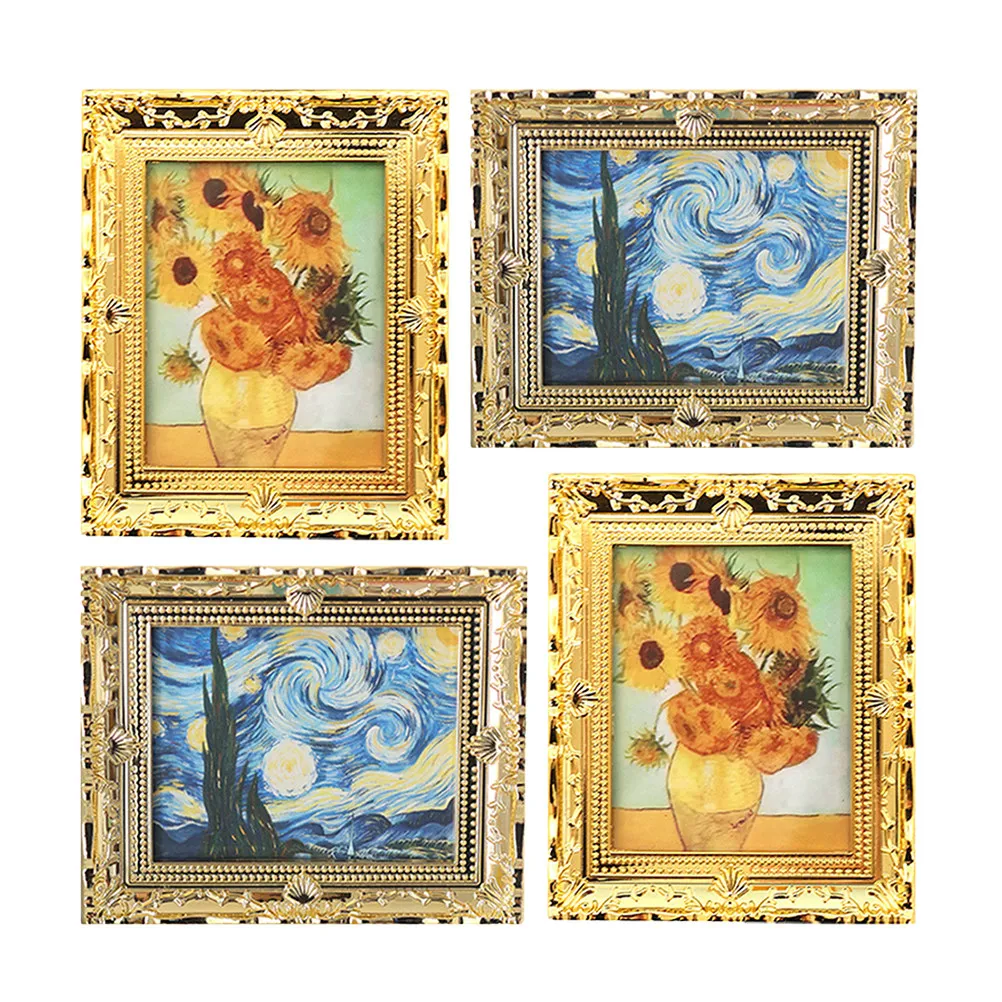 4 Pcs Framed Oil Paintings Mini House Hand Painted Exquisite Dollhouse Resin Picture Frames Decor
4 Pcs Framed Oil Paintings Mini House Hand Painted Exquisite Dollhouse Resin Picture Frames Decor