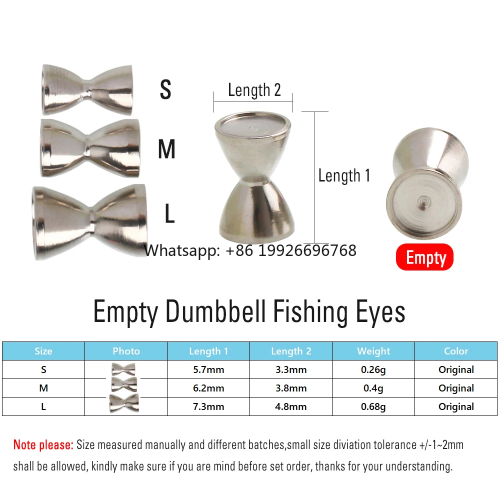 3D Realistic Solid Dumbbell Fish Eyes Fly Tying Materials Sunken Brass Barbells Beads Pseudo Eyes factory
3D Realistic Solid Dumbbell Fish Eyes Fly Tying Materials Sunken Brass Barbells Beads Pseudo Eyes factory