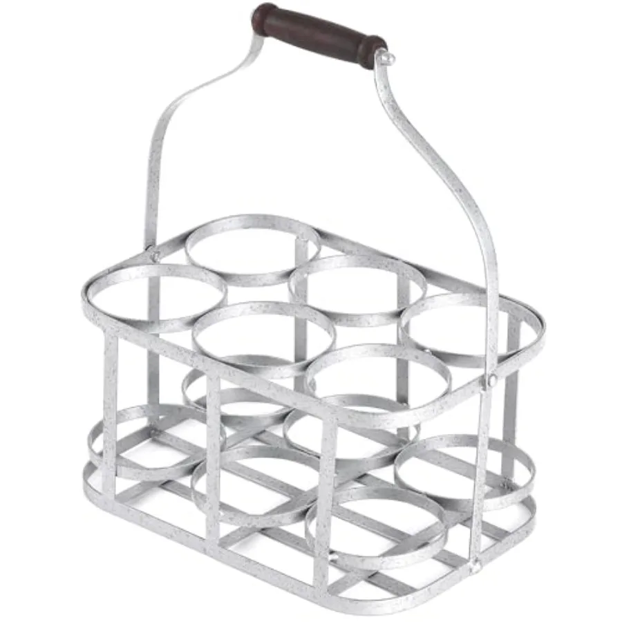 Metal Wine Bottle Carrier 6 Bottle Wine Carrier with Wood Handle Farmhouse Metal Wine Rack Basket Caddy Decorative Wine Display
Metal Wine Bottle Carrier 6 Bottle Wine Carrier with Wood Handle Farmhouse Metal Wine Rack Basket Caddy Decorative Wine Display