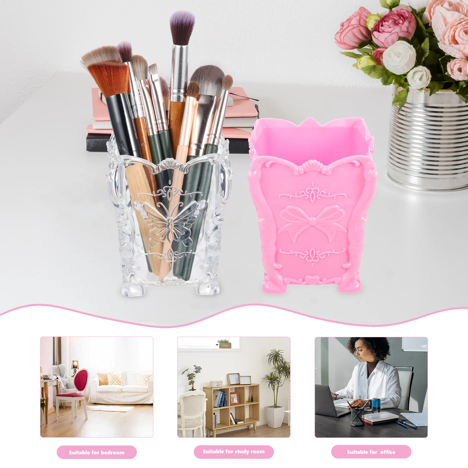 2 Pcs Makeup Brush Holder Storage Holders for Vanity Organizer Dressing Table
2 Pcs Makeup Brush Holder Storage Holders for Vanity Organizer Dressing Table