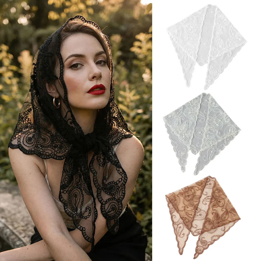 Lace Triangle Scarf Girls Summer Sunscreen Headscarf Embroidery Lace Floral French Head Wraps Scarf Girls Elegant Hair scarf
Lace Triangle Scarf Girls Summer Sunscreen Headscarf Embroidery Lace Floral French Head Wraps Scarf Girls Elegant Hair scarf