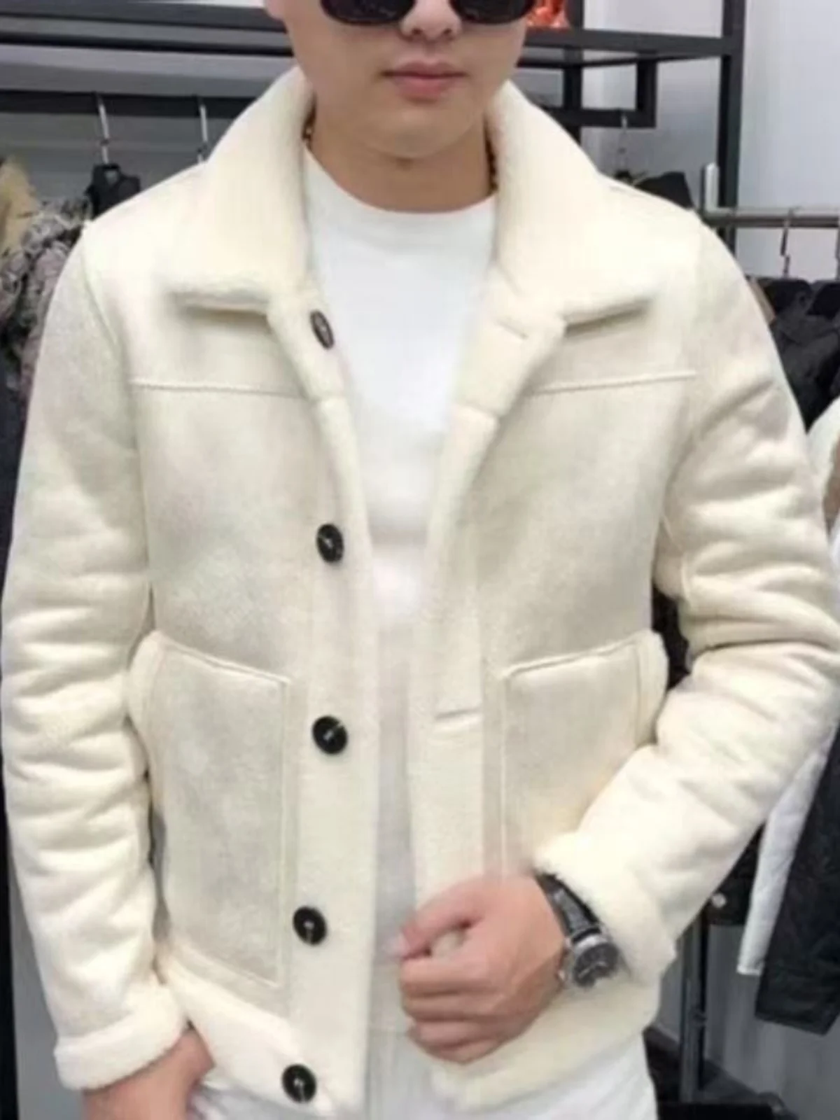 Men's Lamb Fur Jaet Sli Slim Fit Collared Coat Warm Casual Versatile Autumn Winter New Arrival Double Breasted Button
Men's Lamb Fur Jaet Sli Slim Fit Collared Coat Warm Casual Versatile Autumn Winter New Arrival Double Breasted Button