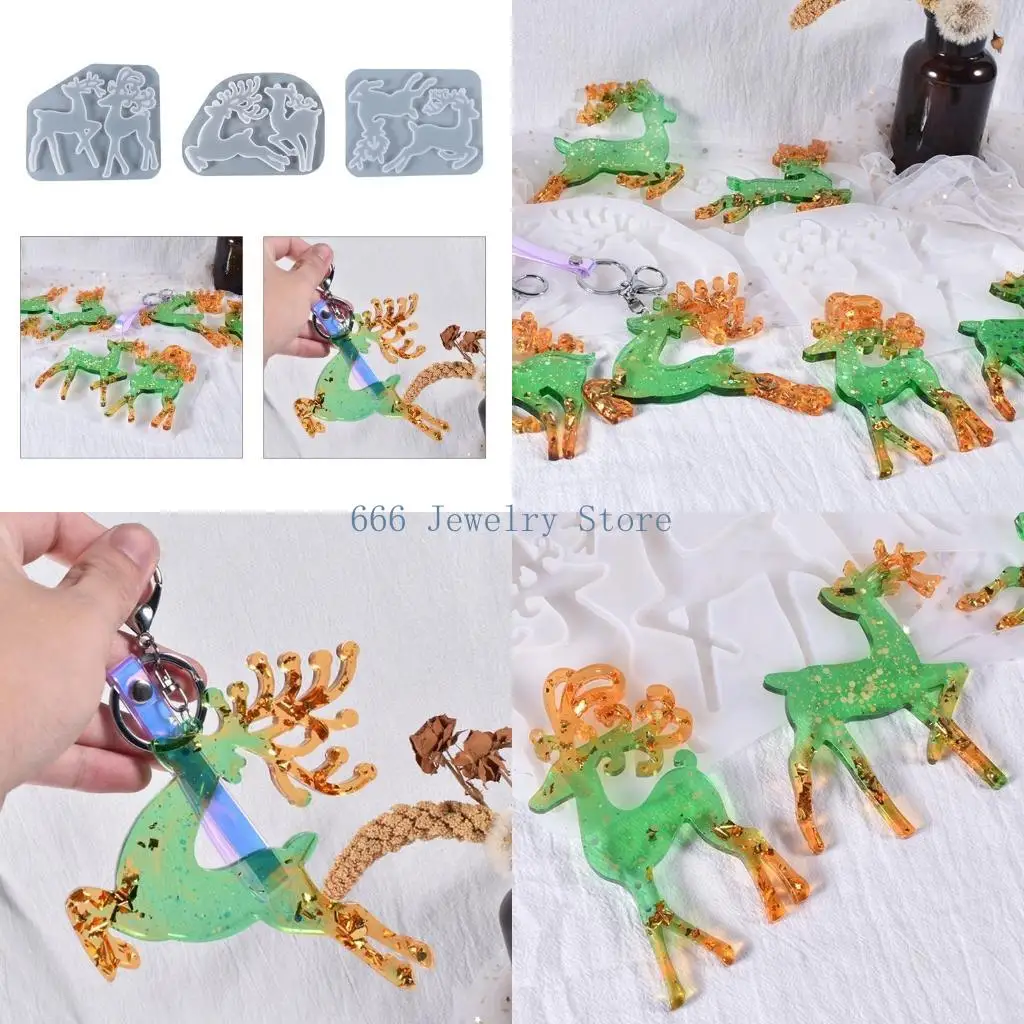 F2TD Christmas Resin Mold Durable Resin Elk Deer Ornament Molds for w/ Hanging Hole for Keychain DIY Craft Office Home Decora
F2TD Christmas Resin Mold Durable Resin Elk Deer Ornament Molds for w/ Hanging Hole for Keychain DIY Craft Office Home Decora