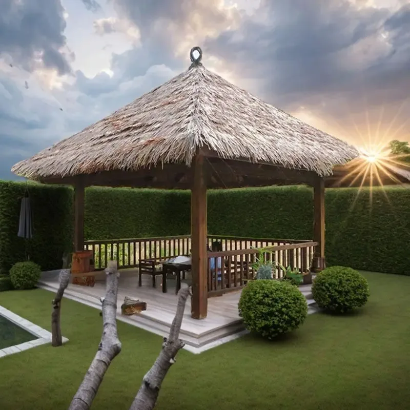 Outdoor thatched four-corner pavilion villa courtyard preservative wood solid wood outdoor tea room
Outdoor thatched four-corner pavilion villa courtyard preservative wood solid wood outdoor tea room