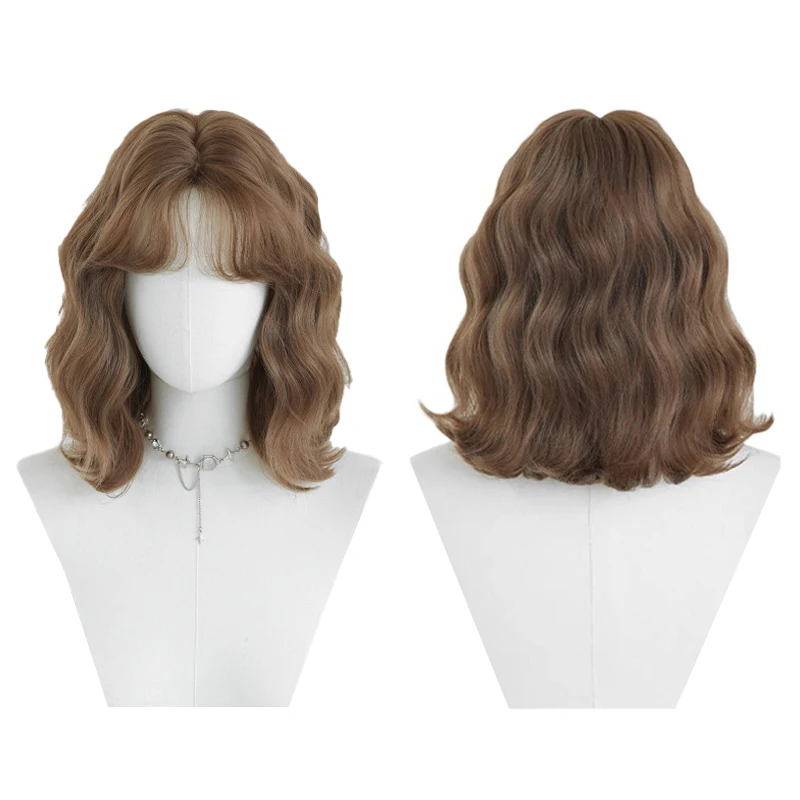Women's Light Brown Water Wave Bob Wig with Air Bangs Natural Fluffy Heat Resistant Synthetic Wig For Daily Cosplay Party Use
Women's Light Brown Water Wave Bob Wig with Air Bangs Natural Fluffy Heat Resistant Synthetic Wig For Daily Cosplay Party Use