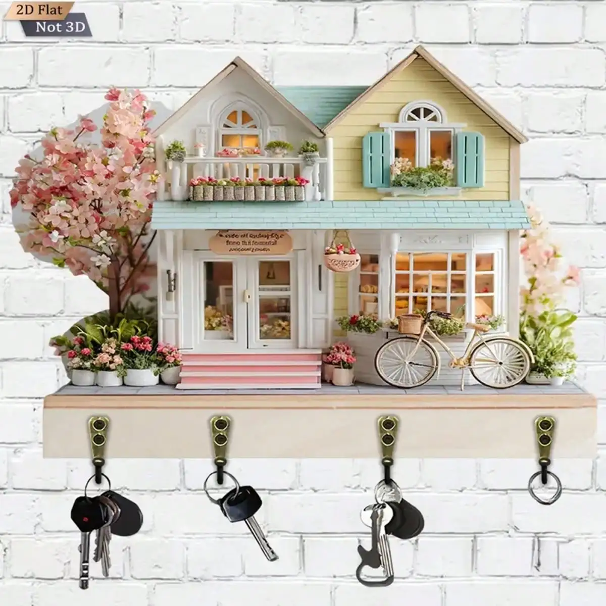 Decorative Cottage Key Holder Wall Mount Creative Wooden 2D Flat Key Hanger For Wall Home Kitchen Office
Decorative Cottage Key Holder Wall Mount Creative Wooden 2D Flat Key Hanger For Wall Home Kitchen Office