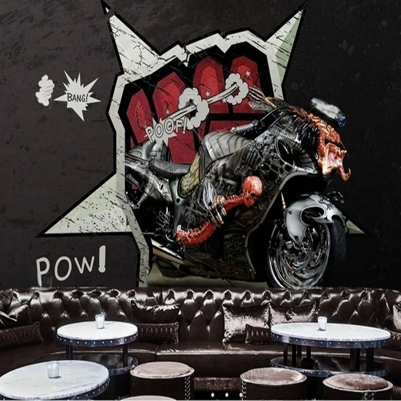 Modern street art motorcycle graffiti custom TV bedroom luxurious home decoration background wall
Modern street art motorcycle graffiti custom TV bedroom luxurious home decoration background wall