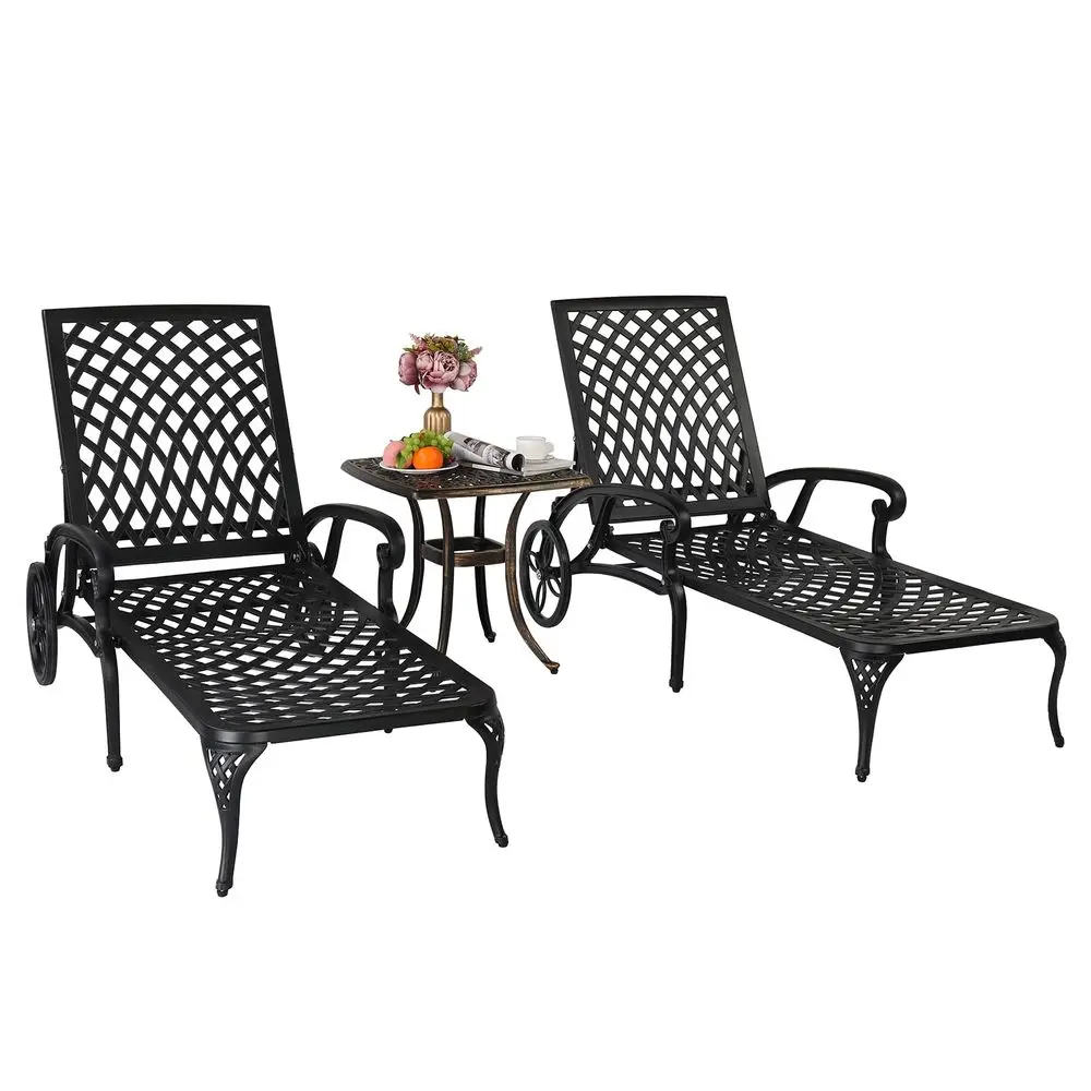 Cast Aluminum Outdoor Chaise Lounge Chair with Wheels Set of 2, Patio Chaise Lounges with 3Position Adjustable Backrest, Pool L
Cast Aluminum Outdoor Chaise Lounge Chair with Wheels Set of 2, Patio Chaise Lounges with 3Position Adjustable Backrest, Pool L