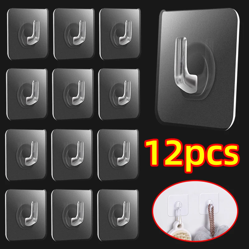 12PCS Wall Hooks Transparent Strong Self Adhesive Key Towel Door Wall Hanger Hanging Multifunctional Kitchen Bathroom Hooks
12PCS Wall Hooks Transparent Strong Self Adhesive Key Towel Door Wall Hanger Hanging Multifunctional Kitchen Bathroom Hooks