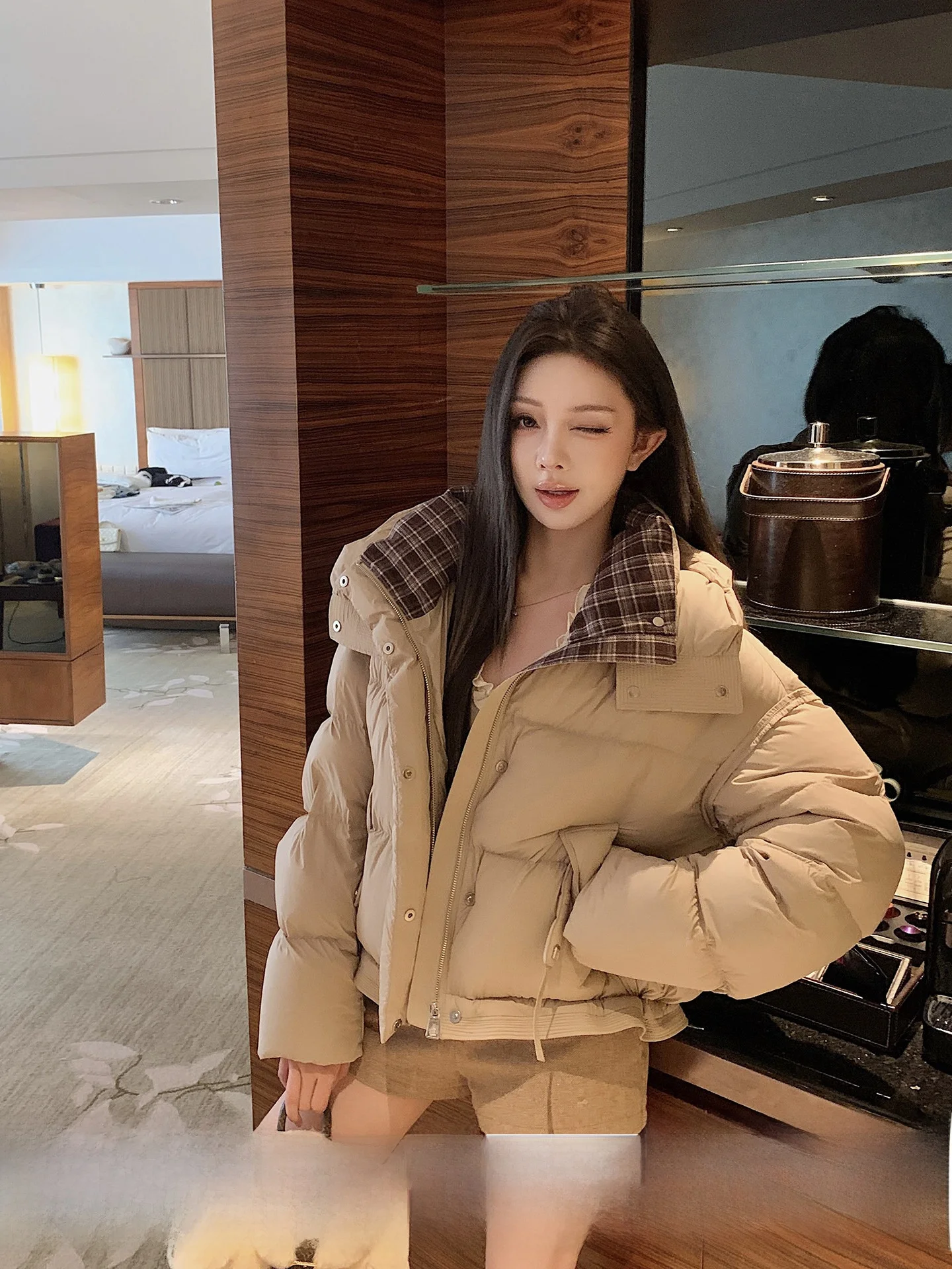 Warm Winter Puffer Jaet with Hooded Plaid Design 90% White Du down ort Autumn Winter Outerwear for Women Commute Sle
Warm Winter Puffer Jaet with Hooded Plaid Design 90% White Du down ort Autumn Winter Outerwear for Women Commute Sle