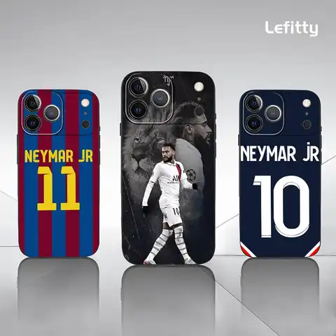 1 Funda de teléfono Football Star n-neymar para iPhone 17 16 15 14 13 12 11 Pro Max Plus Mini Funda suave esmerilada negra