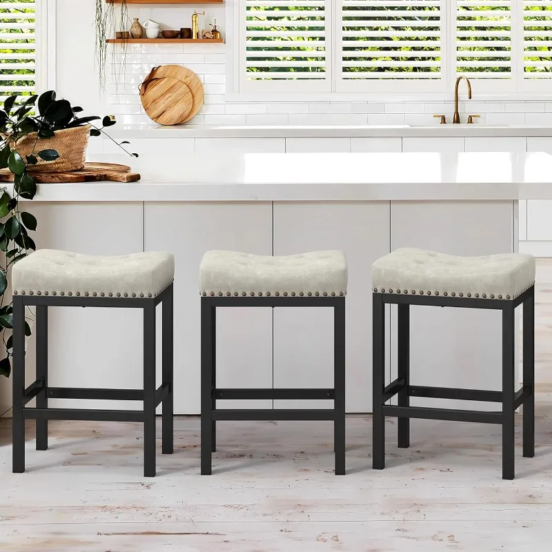 Counter Height Bar Stools, 24 Inch Backless Bar Stools Set of 2/3 for Kitchen Counter, Faux Leather Counter Stools
Counter Height Bar Stools, 24 Inch Backless Bar Stools Set of 2/3 for Kitchen Counter, Faux Leather Counter Stools