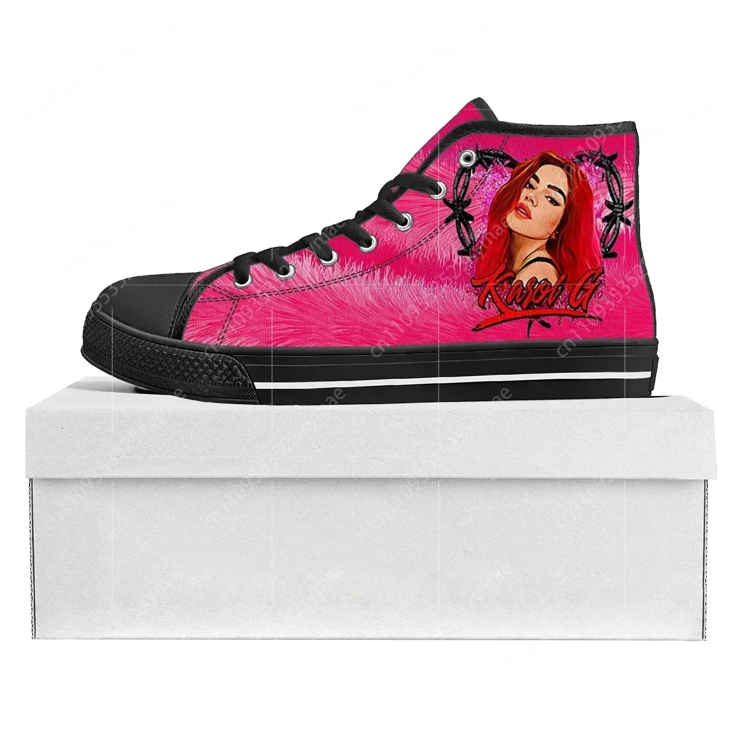 Karol G Singer Printed High Top High Quality Sneakers Mens Womens Teenager Canvas Sneaker Casual Couple Shoes Custom Shoe Black
Karol G Singer Printed High Top High Quality Sneakers Mens Womens Teenager Canvas Sneaker Casual Couple Shoes Custom Shoe Black