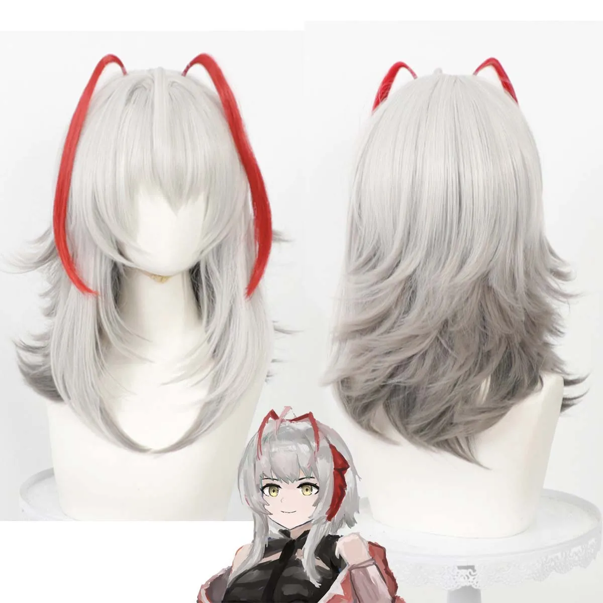 Adult Game Arknights Wis adel Cosplay Light Gray Hair with Red Highlight Wig
Adult Game Arknights Wis adel Cosplay Light Gray Hair with Red Highlight Wig