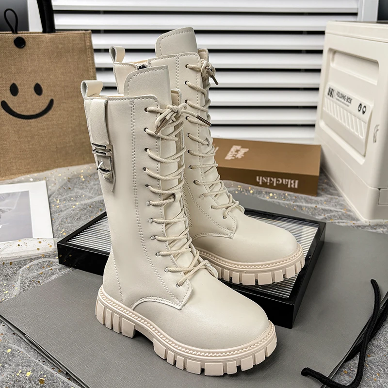 Spring Autumn Toddler Girls White Combat Boots Lace Up Buckle Detail Soft Non-Slip Sole for Daily School Outdoor Party Wear
Spring Autumn Toddler Girls White Combat Boots Lace Up Buckle Detail Soft Non-Slip Sole for Daily School Outdoor Party Wear