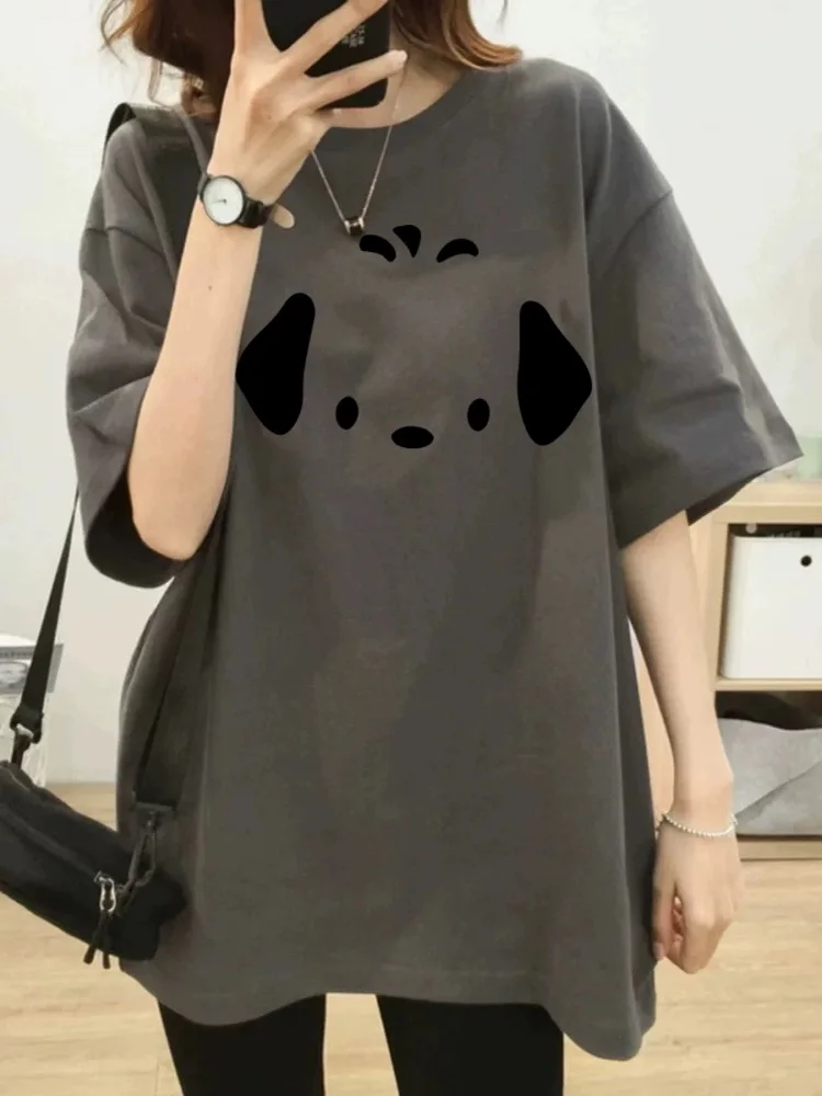 plus Size Women's Casual Cotton T-Shirt Short Sleeve Loose Fit Summer Top Bear Print Comfortable Korean Style round Neck
plus Size Women's Casual Cotton T-Shirt Short Sleeve Loose Fit Summer Top Bear Print Comfortable Korean Style round Neck