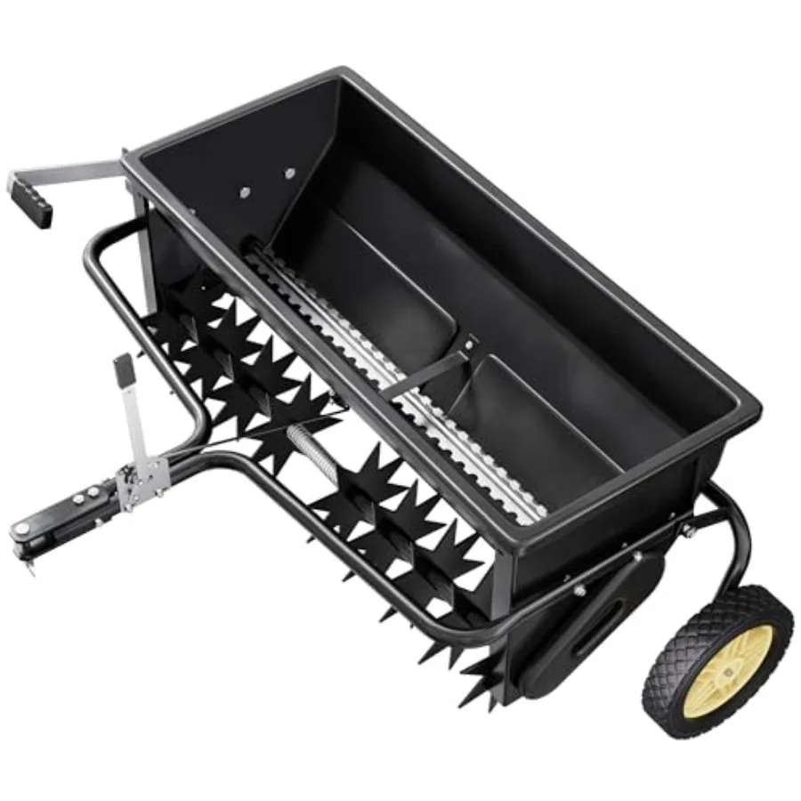 Lawn care: heavy duty steel black 2-in-1 broadcast spreader aerator with adjustable flow control for ATV/UTV/tractor use
Lawn care: heavy duty steel black 2-in-1 broadcast spreader aerator with adjustable flow control for ATV/UTV/tractor use