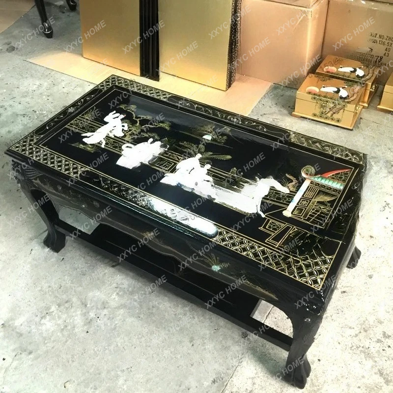Q Nuodian craft shell coffee table two-story coffee table countertop glass hand-painted furniture
Q Nuodian craft shell coffee table two-story coffee table countertop glass hand-painted furniture