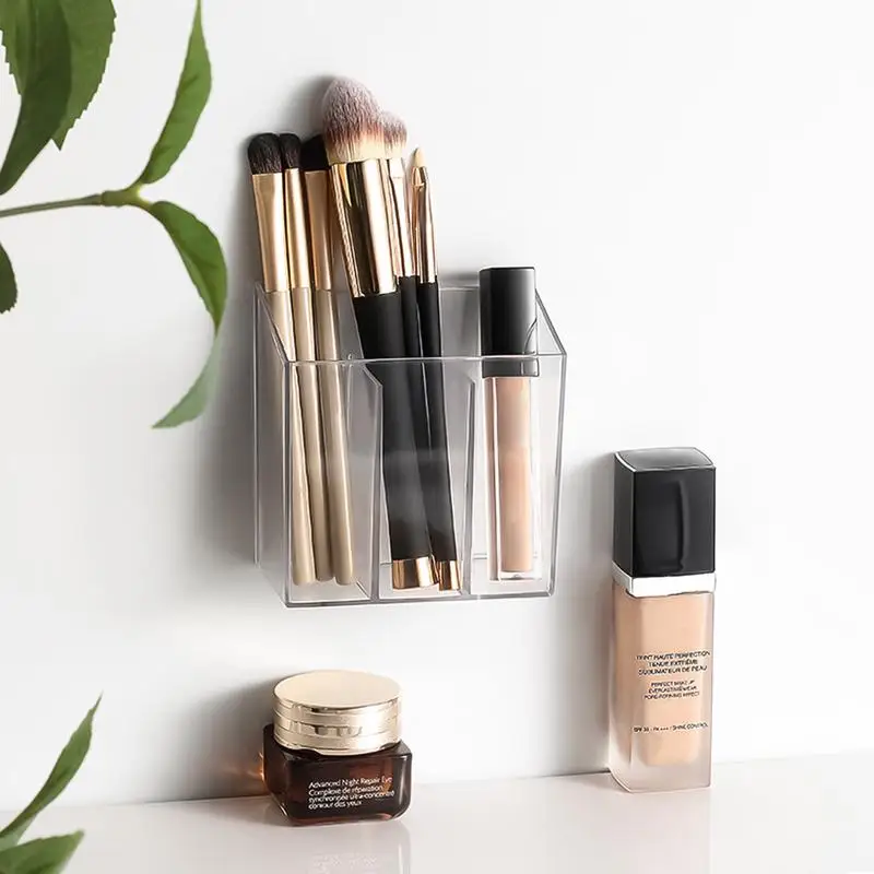 Wall Hangable Makeup Organizer Clear Lipstick Organizer 3 Compartments Adhesive Space-Saving Wall Rack For Cosmetic Utensil
Wall Hangable Makeup Organizer Clear Lipstick Organizer 3 Compartments Adhesive Space-Saving Wall Rack For Cosmetic Utensil