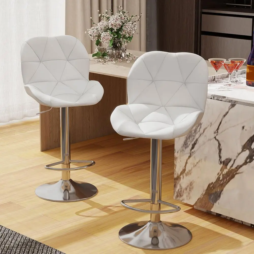 Bar Chairs Set of 2 PU Leather Barstools Adjustable Height Swivel 360 Degrees White
Bar Chairs Set of 2 PU Leather Barstools Adjustable Height Swivel 360 Degrees White