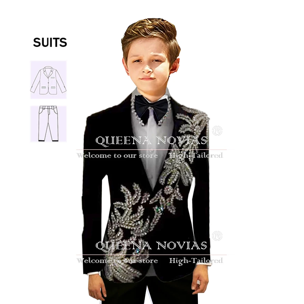 Exquisite Beaded Stones Boy Suits 3-Piece Set Children Formal Occasion Party Dresses Customized Wedding Tuxedo For Kids Birthday
Exquisite Beaded Stones Boy Suits 3-Piece Set Children Formal Occasion Party Dresses Customized Wedding Tuxedo For Kids Birthday