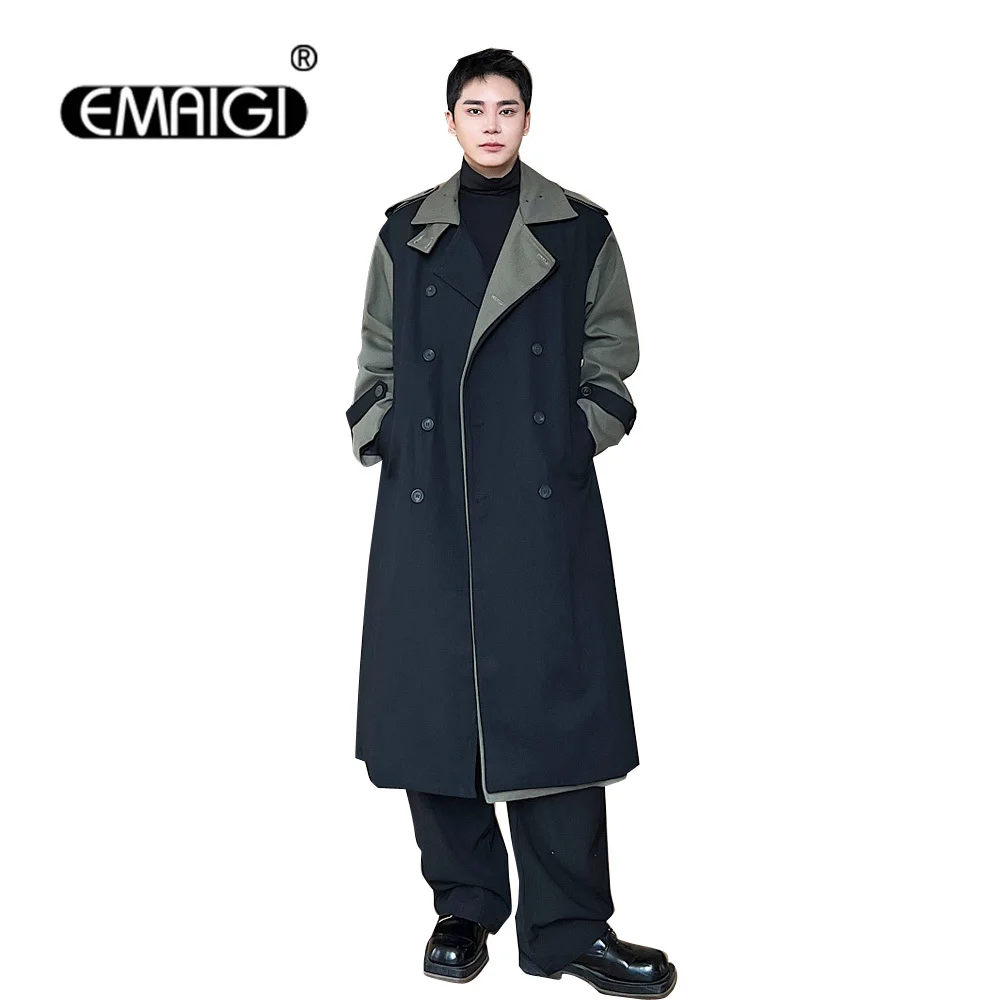Men's Autumn Winter Double Layer Placket Design Knee Length Long Trench Coat Streetwear Vintage Windbreaker Jacket Outerwear
Men's Autumn Winter Double Layer Placket Design Knee Length Long Trench Coat Streetwear Vintage Windbreaker Jacket Outerwear