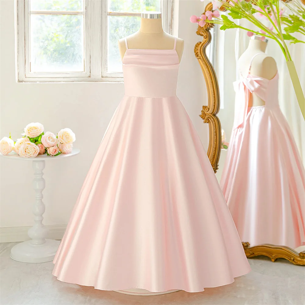 Spaghetti Strap Pleat Simple Formal Flower Girl Dress Floor Length Bow Elegant Customized First Communion Dress New 2026
Spaghetti Strap Pleat Simple Formal Flower Girl Dress Floor Length Bow Elegant Customized First Communion Dress New 2026