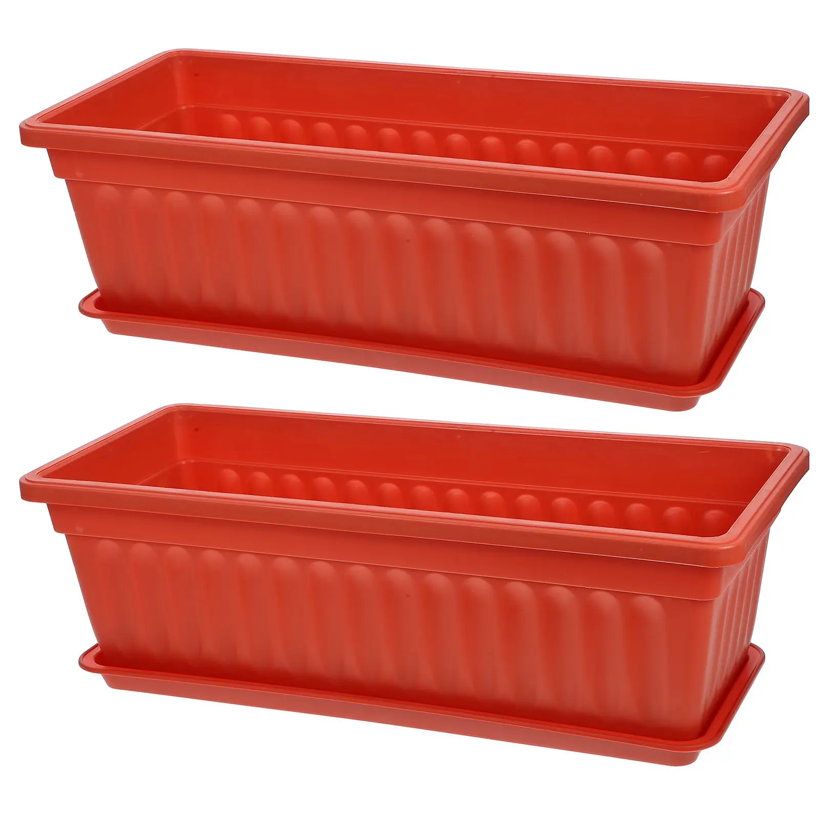 2 Pcs Large Rectangular Planters Plastic Flower Pots Tray for Balcony Garden Vegetables Herbs Flowers Gardening Accessories
2 Pcs Large Rectangular Planters Plastic Flower Pots Tray for Balcony Garden Vegetables Herbs Flowers Gardening Accessories
