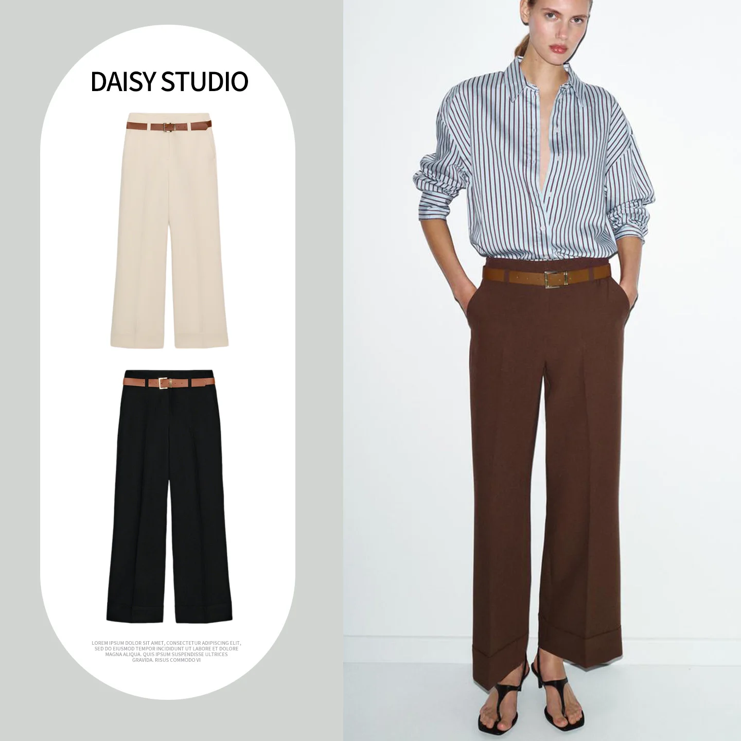 Spring New Arrival Women's High Waist Straight Leg Pants with Belt Long Trousers Commute Sle Asymmetrical Hemline
Spring New Arrival Women's High Waist Straight Leg Pants with Belt Long Trousers Commute Sle Asymmetrical Hemline