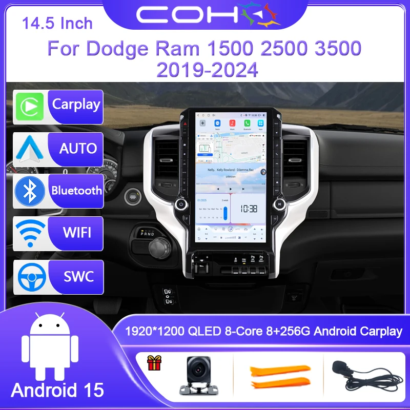 14.5 Inch For DodgeRam 1500 2500 3500 2019-2025 Android 15 8-Core 8G+256G Car Multimedia Player Stereo Receiver Radio GPS 4G
14.5 Inch For DodgeRam 1500 2500 3500 2019-2025 Android 15 8-Core 8G+256G Car Multimedia Player Stereo Receiver Radio GPS 4G