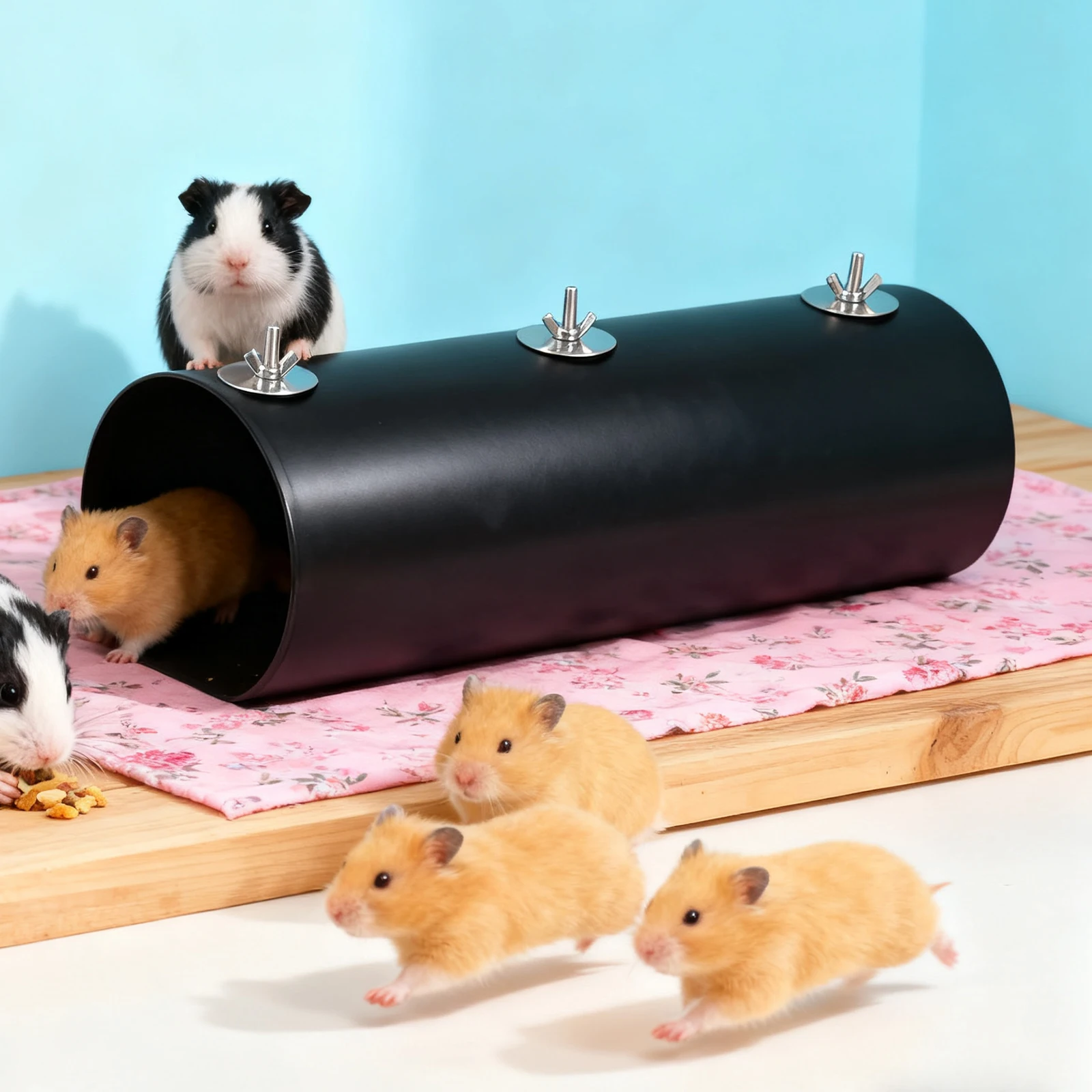 Набор из 2 подвесных охлаждающих тоннелей для клетки, портативные металлические тоннели-игрушки для кроликов, для укрытия и отдыха мелких животных
Набор из 2 подвесных охлаждающих тоннелей для клетки, портативные металлические тоннели-игрушки для кроликов, для укрытия и отдыха мелких животных