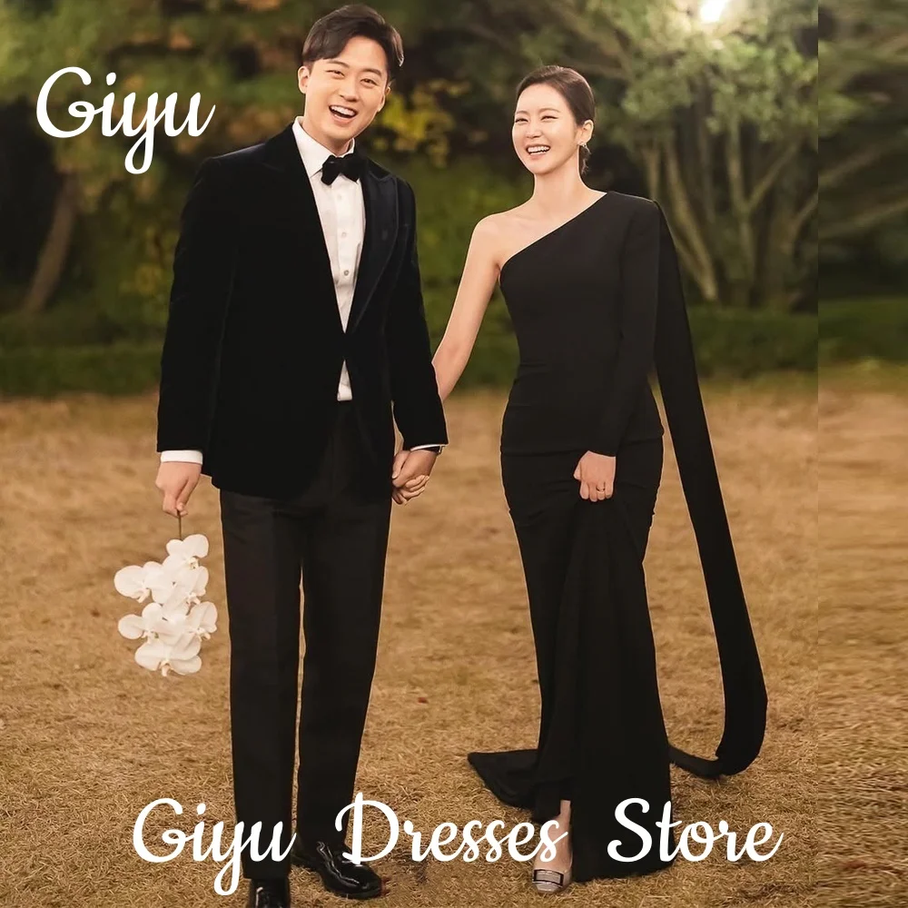 Giyu Elegant Black Mermaid Slanted Shoulder Party Dress One Long Sleeve Evening Gowns Floor-Length Customized 2025 Prom Gown
Giyu Elegant Black Mermaid Slanted Shoulder Party Dress One Long Sleeve Evening Gowns Floor-Length Customized 2025 Prom Gown
