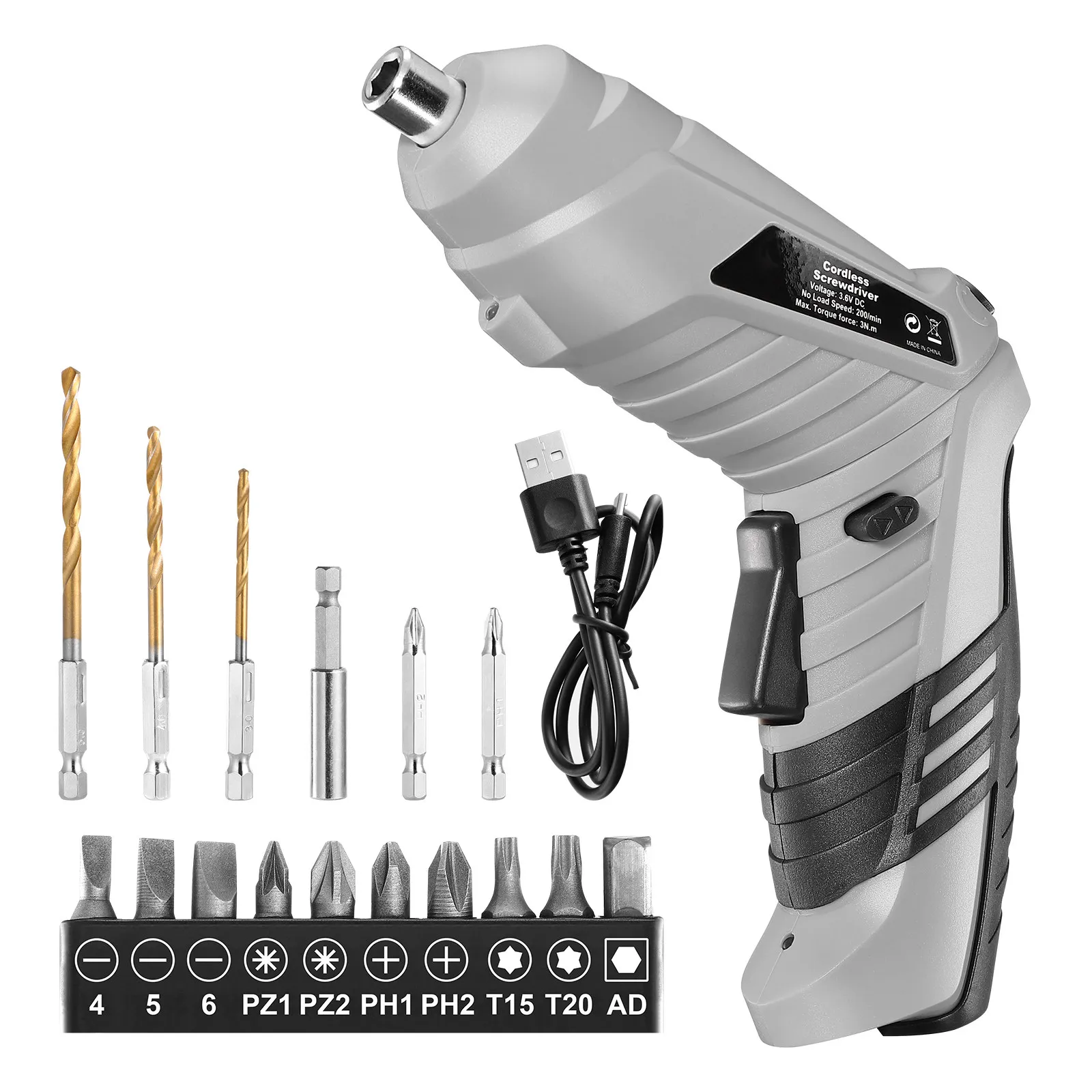 1Set Rechargeable Lithium Electric Screwdriver Set Includes Drill Bits Charging Cable Cordless Drill Driver Kit Home Office DIY
1Set Rechargeable Lithium Electric Screwdriver Set Includes Drill Bits Charging Cable Cordless Drill Driver Kit Home Office DIY