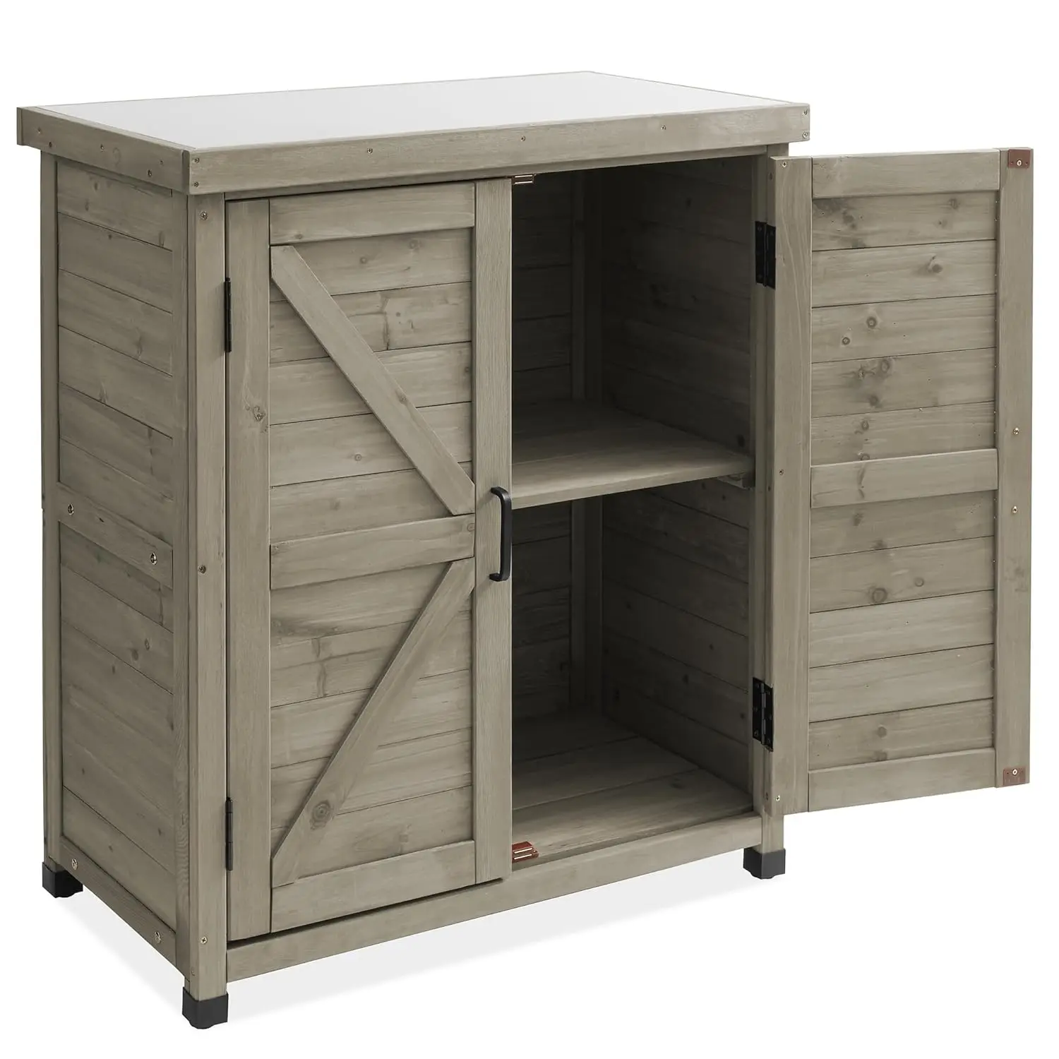 Gray Outdoor Potting Bench Metal Top Storage Cabinet Patio Workstation Table, Customized
Gray Outdoor Potting Bench Metal Top Storage Cabinet Patio Workstation Table, Customized