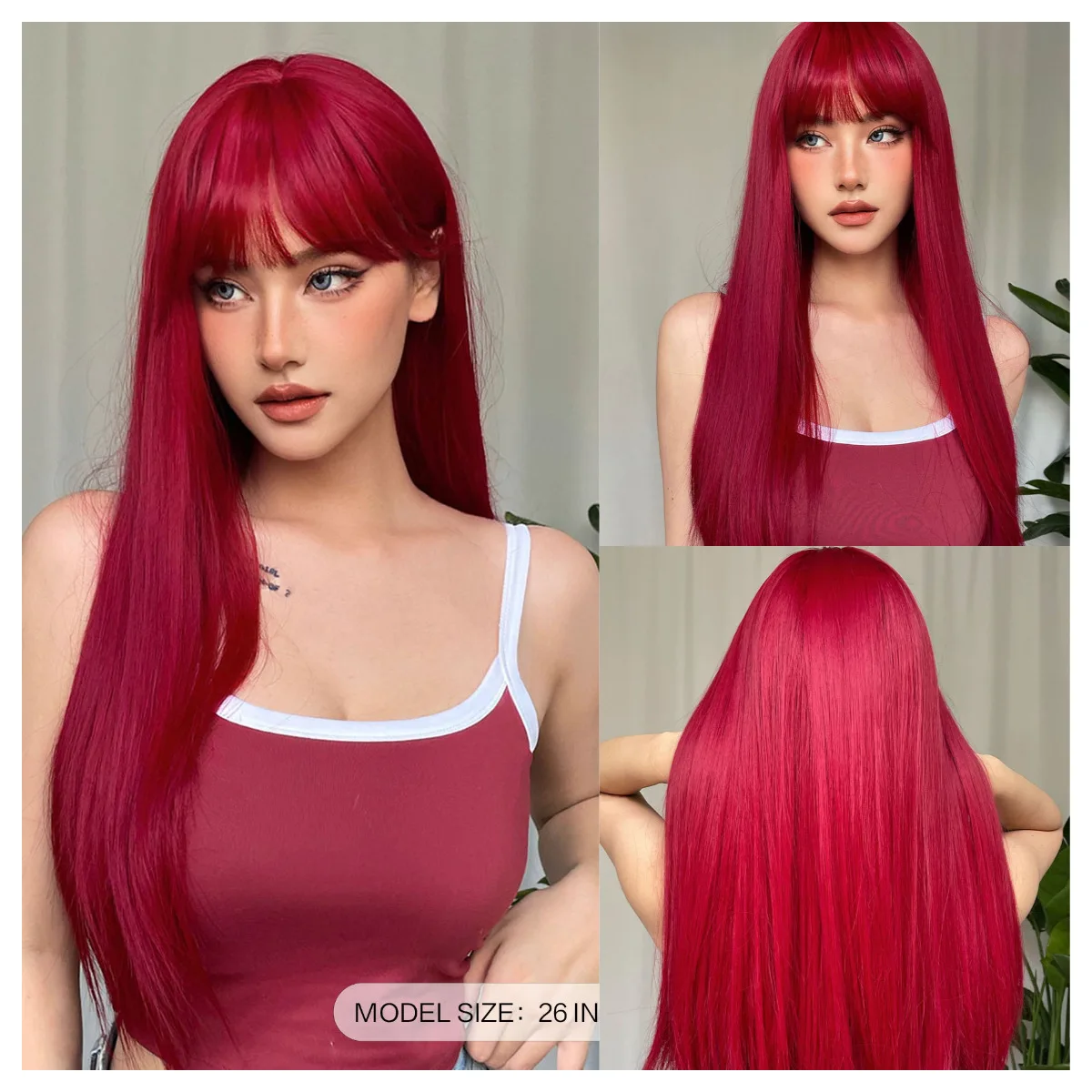 Synthetic Wig Girls Smooth Long Straight Hair Fashion Simulation Hair Light Breathable Chemical Fiber Hair Full Head Cover
Synthetic Wig Girls Smooth Long Straight Hair Fashion Simulation Hair Light Breathable Chemical Fiber Hair Full Head Cover