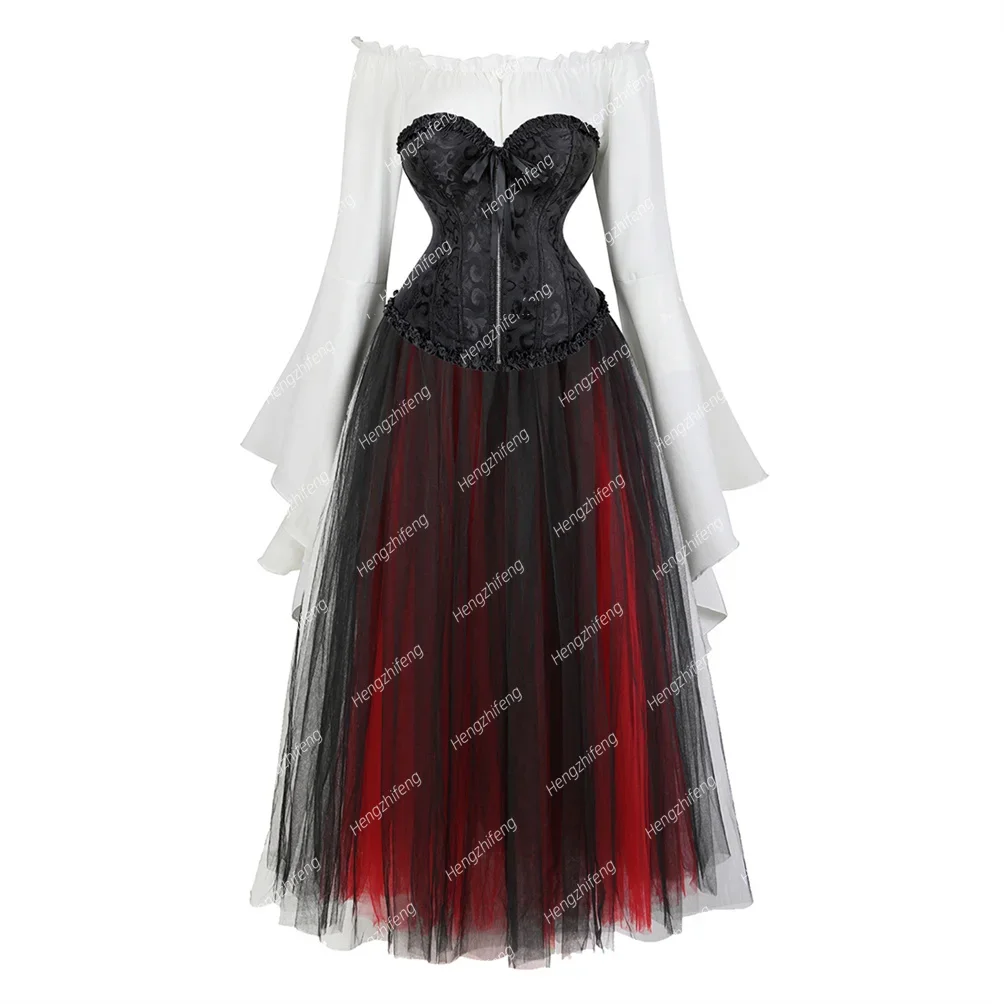 Women's Evening Corset Bustier Dress with Blouse Zip Corsets Floral Corsage Halloween Costume Plus Size Vintage Gothic Outfits
Women's Evening Corset Bustier Dress with Blouse Zip Corsets Floral Corsage Halloween Costume Plus Size Vintage Gothic Outfits