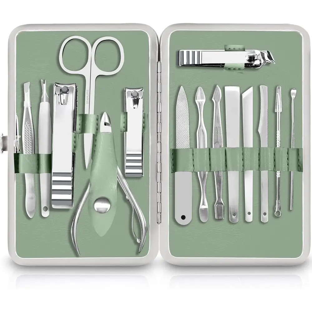 15-Piece Unisex Manicure & Pedicure Set with Travel Case - Green
15-Piece Unisex Manicure & Pedicure Set with Travel Case - Green