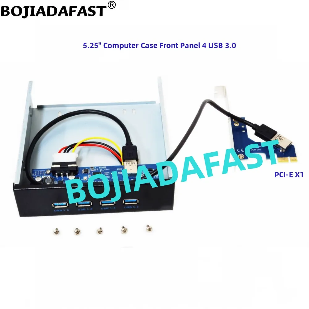 5.25" Desktop Front Panel With 4 * USB 3.0 Connector 5Gbps + PCI-E 1X Adapter Card For PC Computer Case
5.25" Desktop Front Panel With 4 * USB 3.0 Connector 5Gbps + PCI-E 1X Adapter Card For PC Computer Case