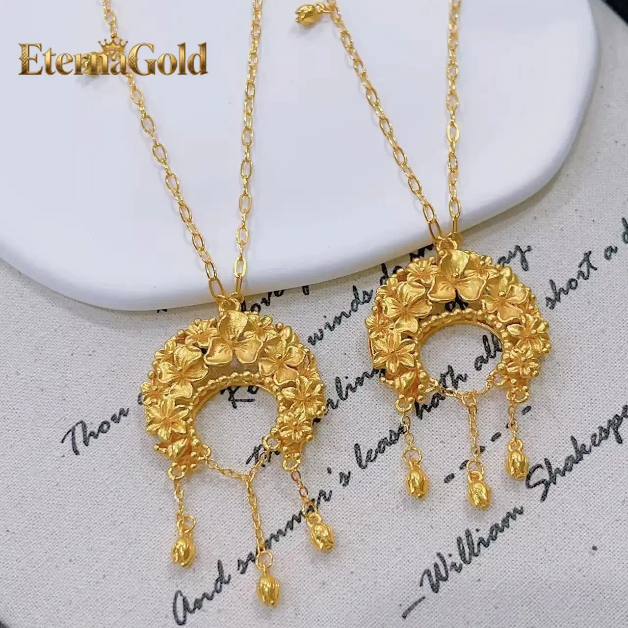 Роскошное ожерелье EternaGold из чистого золота 24K 9999 пробы с подвеской в виде великолепной цветочной группы гортензий, женская цепочка на ключицу
Роскошное ожерелье EternaGold из чистого золота 24K 9999 пробы с подвеской в виде великолепной цветочной группы гортензий, женская цепочка на ключицу