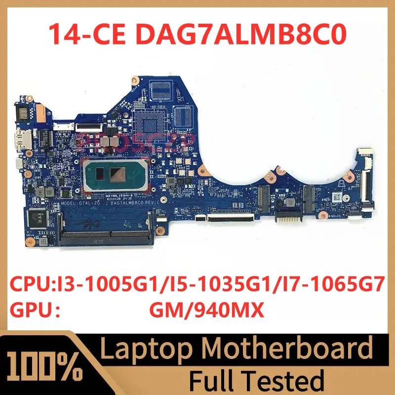 Материнская плата DAG7ALMB8C0 для ноутбука HP 14-CE, материнская плата с процессором I3-1005G1/I5-1035G1/I7-1065G7 GM/940MX, 100% протестировано, работает хорошо
Материнская плата DAG7ALMB8C0 для ноутбука HP 14-CE, материнская плата с процессором I3-1005G1/I5-1035G1/I7-1065G7 GM/940MX, 100% протестировано, работает хорошо