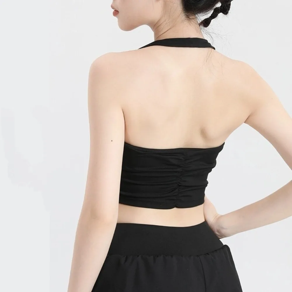 Elegant Design Hanging Neck Strap Sports Bra Pleated Back Adjustable Strap Fashionable Pleated Bra Breathable Fabric Comfortable
Elegant Design Hanging Neck Strap Sports Bra Pleated Back Adjustable Strap Fashionable Pleated Bra Breathable Fabric Comfortable