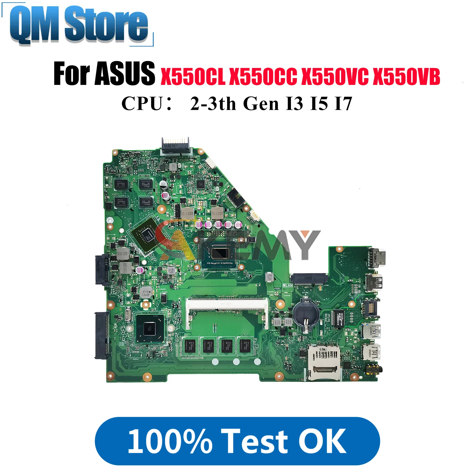 X550CC Laptop Motherboard For ASUS VivoBook Y581C R513C X550C A550V X552 X550CL X550CC X550VC X550VB Mainboard With I3 I5 I7 CPU
X550CC Laptop Motherboard For ASUS VivoBook Y581C R513C X550C A550V X552 X550CL X550CC X550VC X550VB Mainboard With I3 I5 I7 CPU