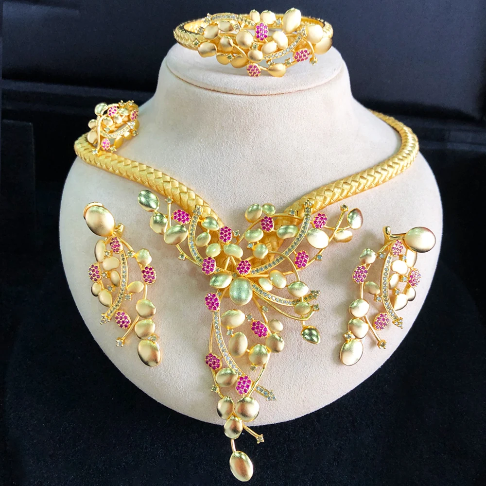 Missvikki New 4PCS Shiny Luxury Necklace Bangle Earrings Ring Jewelry Set Brides Wedding Jewelry Full CZ Charm High Quality
Missvikki New 4PCS Shiny Luxury Necklace Bangle Earrings Ring Jewelry Set Brides Wedding Jewelry Full CZ Charm High Quality