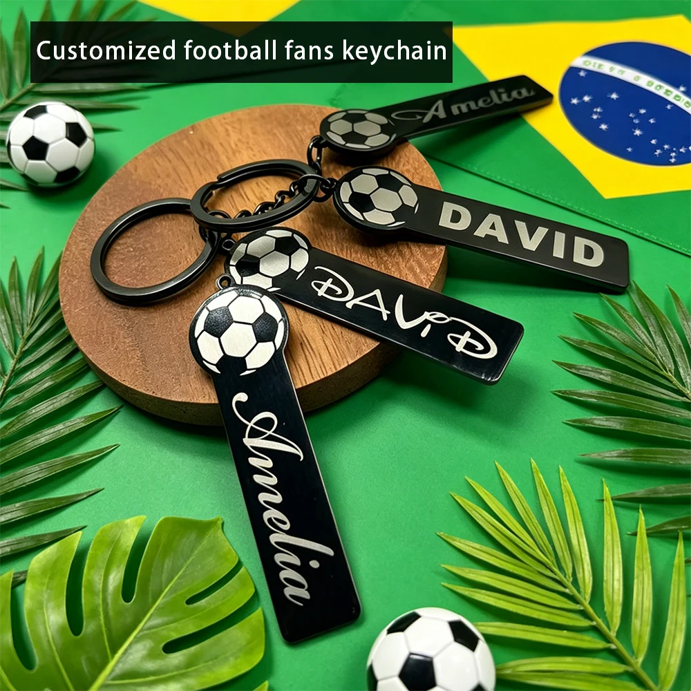Custom Name Soccer Keychain Black Stainless Steel Keyring Personalized Name Pendant Gift For Football Fans Boy Sports Accessory
Custom Name Soccer Keychain Black Stainless Steel Keyring Personalized Name Pendant Gift For Football Fans Boy Sports Accessory