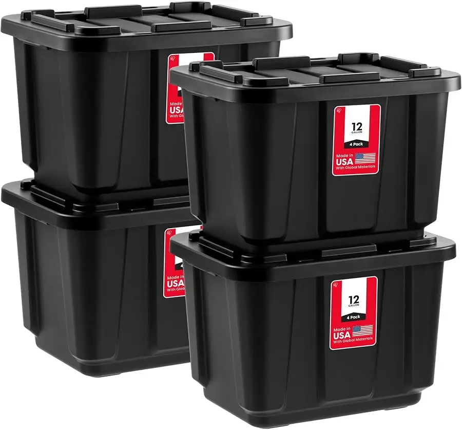 IRIS USA 12 Gallon Heavy Duty Truck Bed Toolbox Storage Tote Bins with Lids, 4 Pack - Made in USA, Tough Snap On Lockable Lid St
IRIS USA 12 Gallon Heavy Duty Truck Bed Toolbox Storage Tote Bins with Lids, 4 Pack - Made in USA, Tough Snap On Lockable Lid St