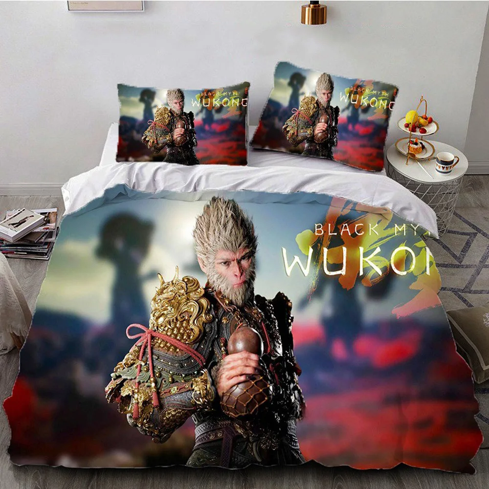 Комплект постельного белья Wukong с рисунком черного мифа в стиле аниме для косплея, симпатичные комплекты с пододеяльником для спальни, подарки для мальчиков
Комплект постельного белья Wukong с рисунком черного мифа в стиле аниме для косплея, симпатичные комплекты с пододеяльником для спальни, подарки для мальчиков